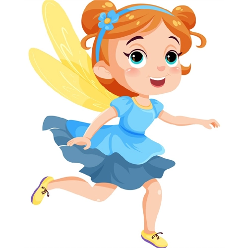 Flying Fairy in Blue Dress Cutout